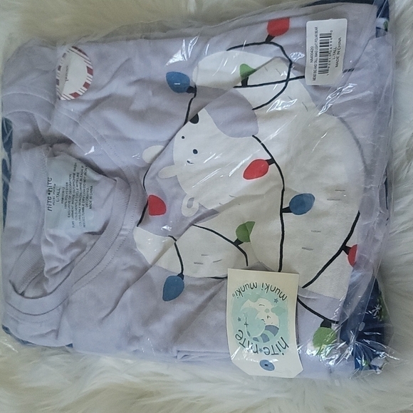 Nite Nite Munki Munki Christmas pajamas set NIP - Picture 4 of 6